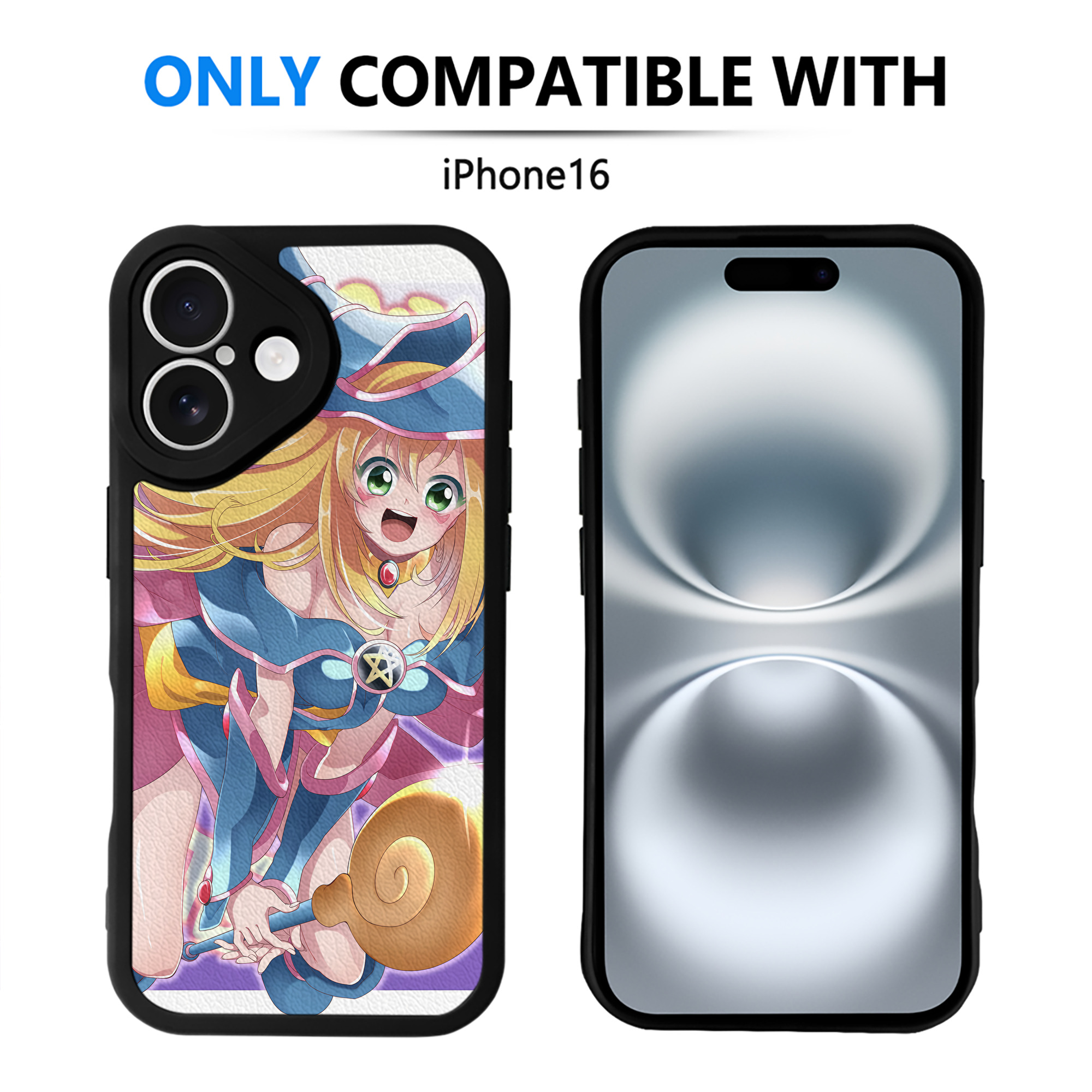 （画像用） 遊☆戯☆王 Yu-Gi-Oh! 【iPhone 16シリーズ対応】シリコンスマホケース（レザー調） 材質：シリコン